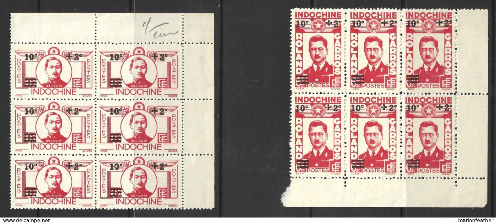 INDO - CHINA....." 1943.."....SURCHARGE .....SET OF 6....X2....1 MH IN MARGIN......ALL  MNH......... - Nuovi