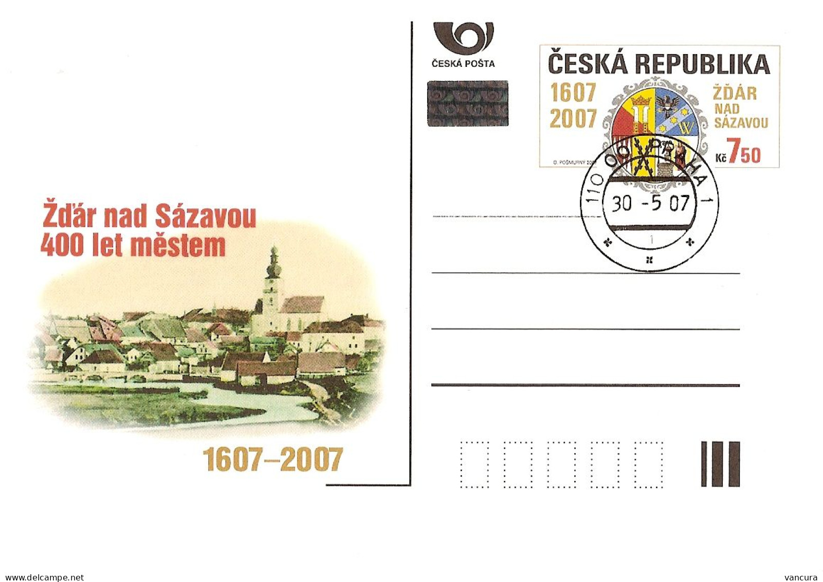 CDV 113 Czech Republic Zdar Nad Sazavou Anniversary Saar 2007 NOTICE POOR SCAN, BUT THE CARD IS FINE! - Postcards