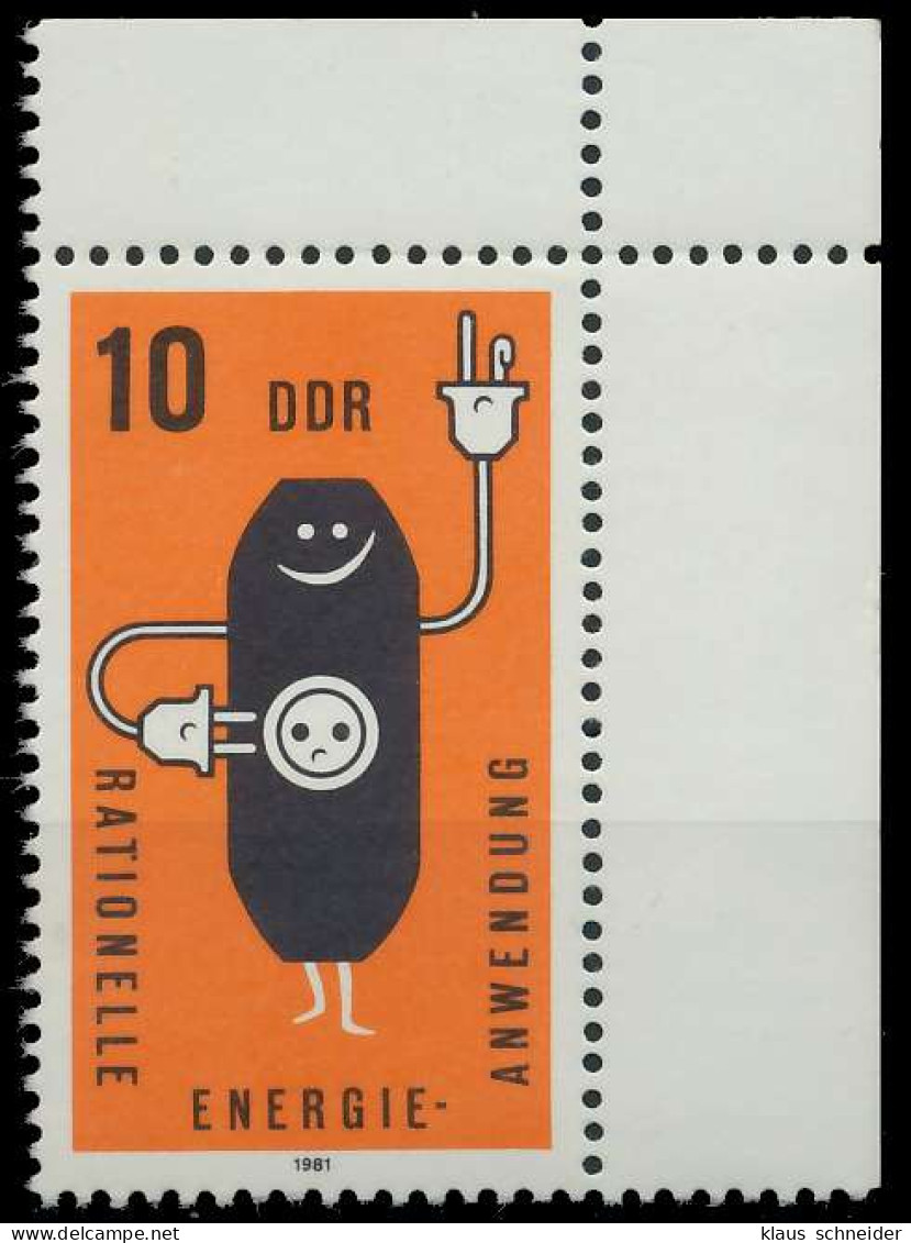 DDR 1981 Nr 2601KB Postfrisch ECKE-ORE SBB002E - Neufs