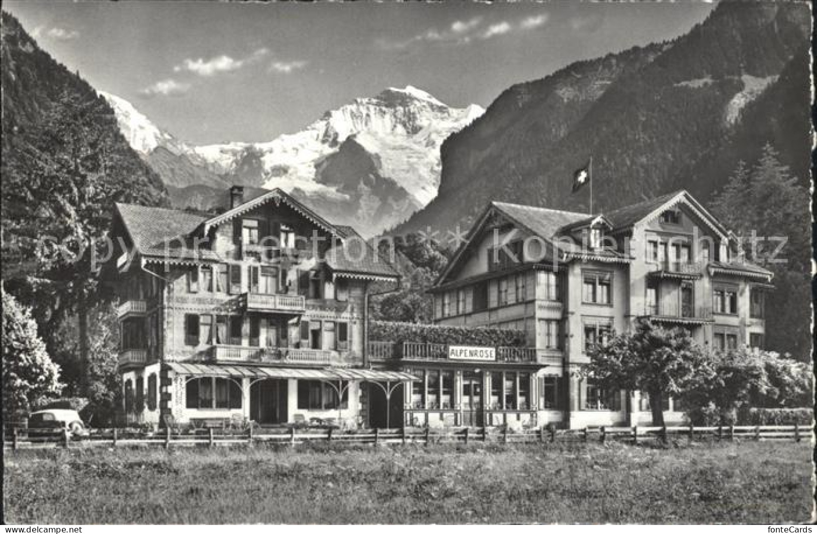 12056657 Wilderswil Hotel Alpenrose Mit Moench Und Jungfrau Wilderswil - Autres & Non Classés