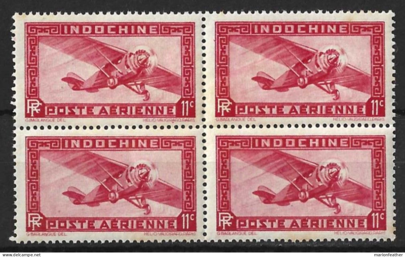INDO - CHINA....." 1933 ."....AIR ....11c X BLOCK OF 4....SG201.....MNH............. - Unused Stamps