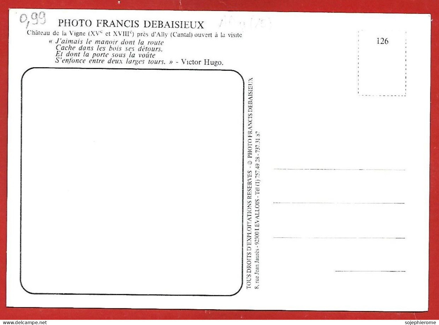 Ally (15) Château De La Vigne XVe XVIII S. 2scans - Otros & Sin Clasificación