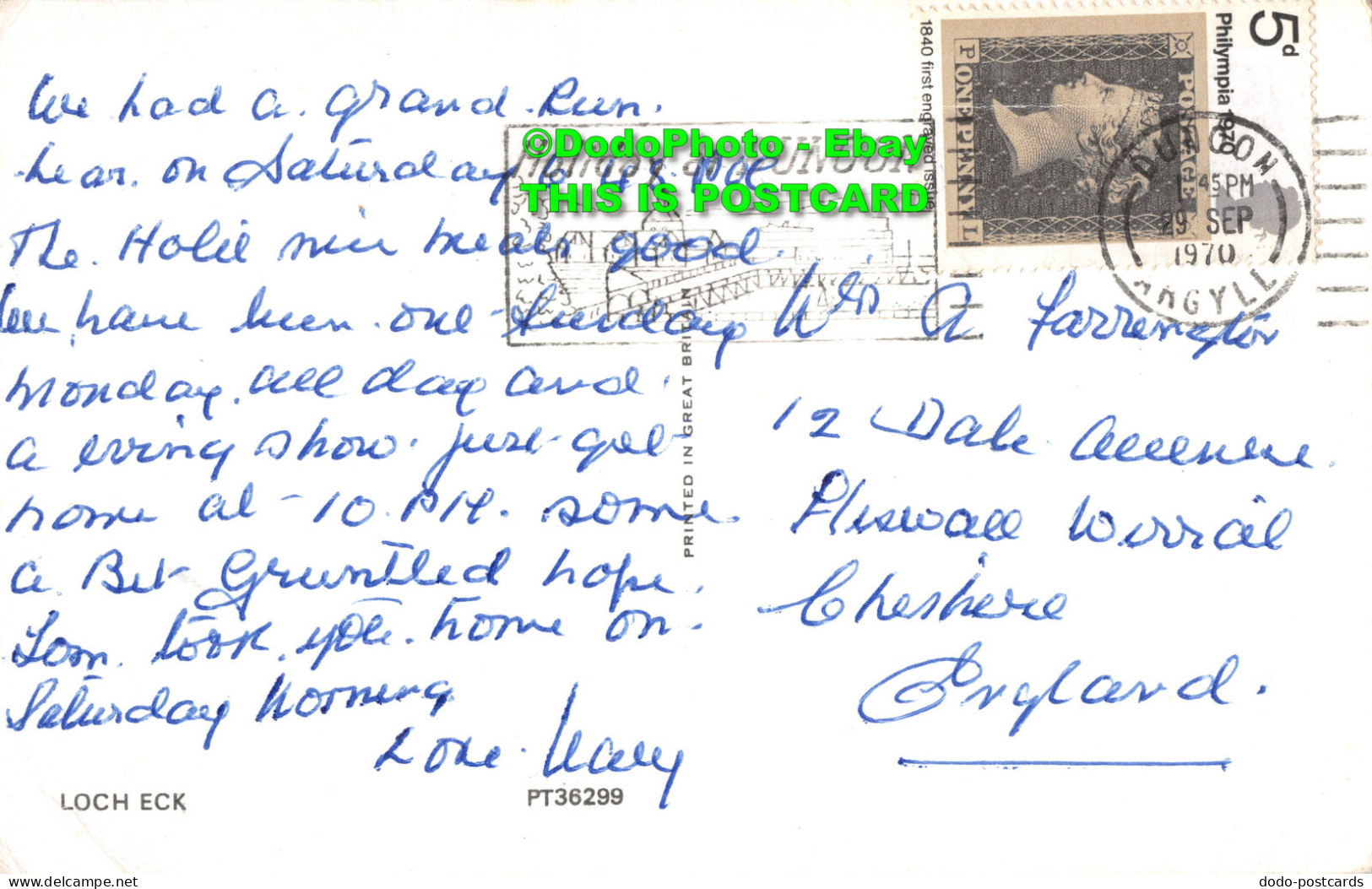 R413391 Loch Eck. Postcard. 1970 - Monde