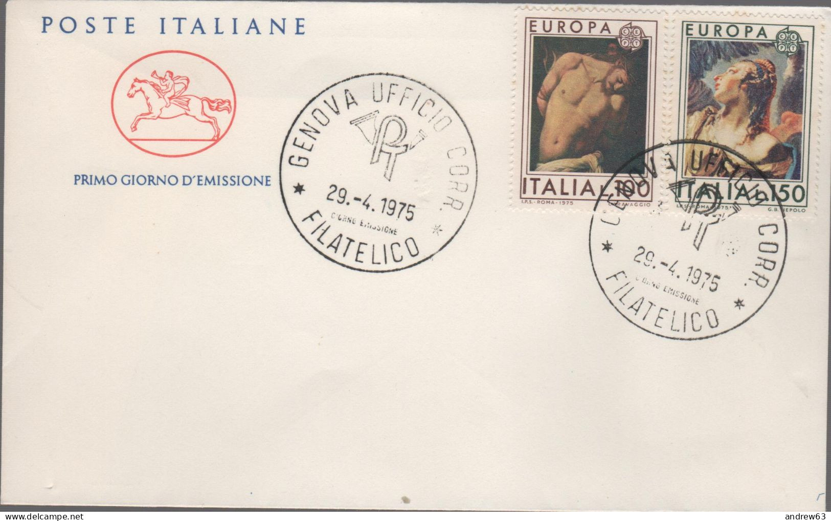 ITALIA - ITALIE - ITALY - 1975 - Europa Cept - 20ª Emissione - FDC Cavallino - FDC