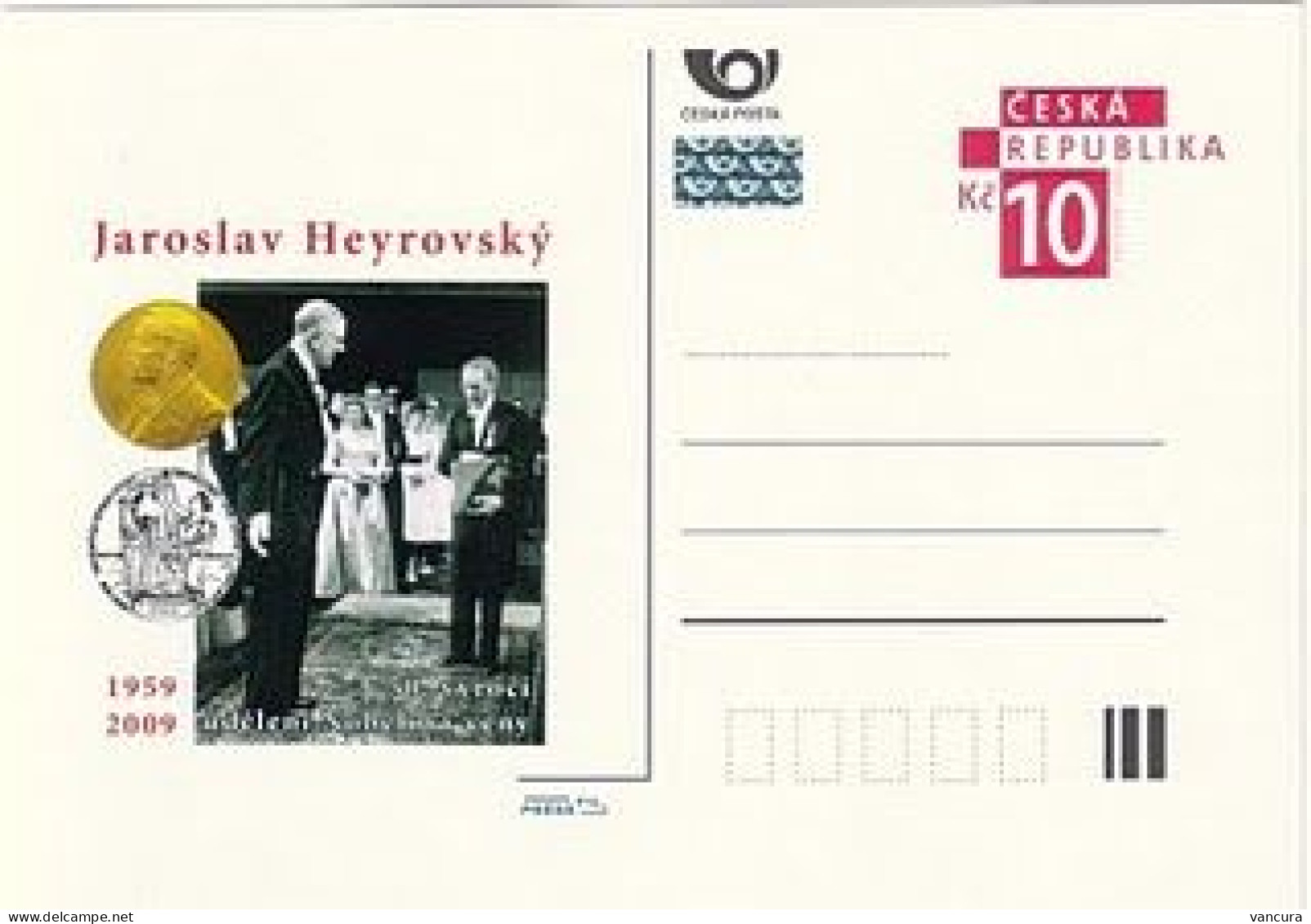 CDV C Czech Republic Jaroslav Heyrovsky - Polarography Nobel Price 1959-2009 - Nobelpreisträger