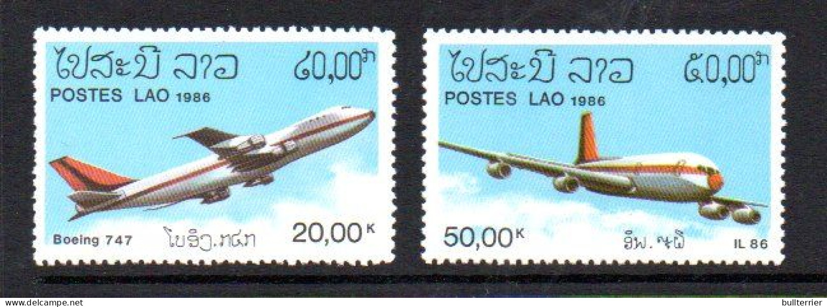 LAOS - 1986- AIRCRAFT SET OF 2  MINT NEVER HINGED, SG CAT £22 - Laos