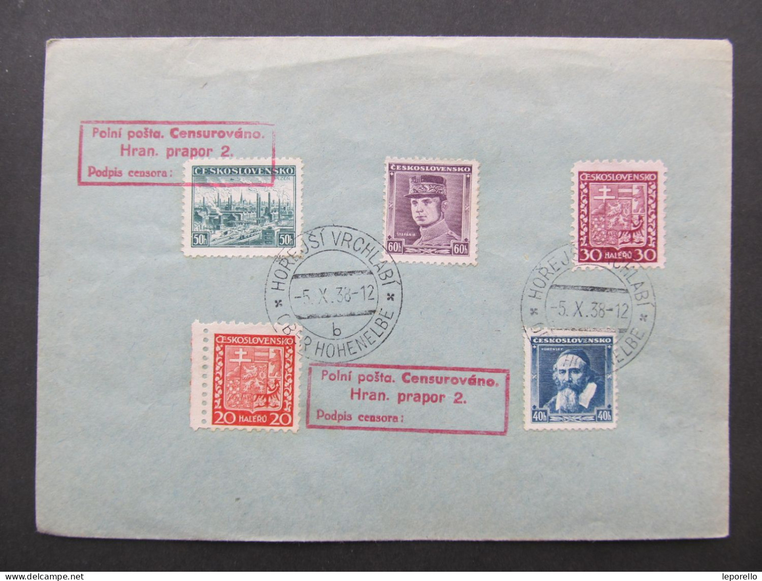 AK Ober Hohenelbe Vrchlabí Polní Pošta Feldpost 1938  // P9852 - Covers & Documents