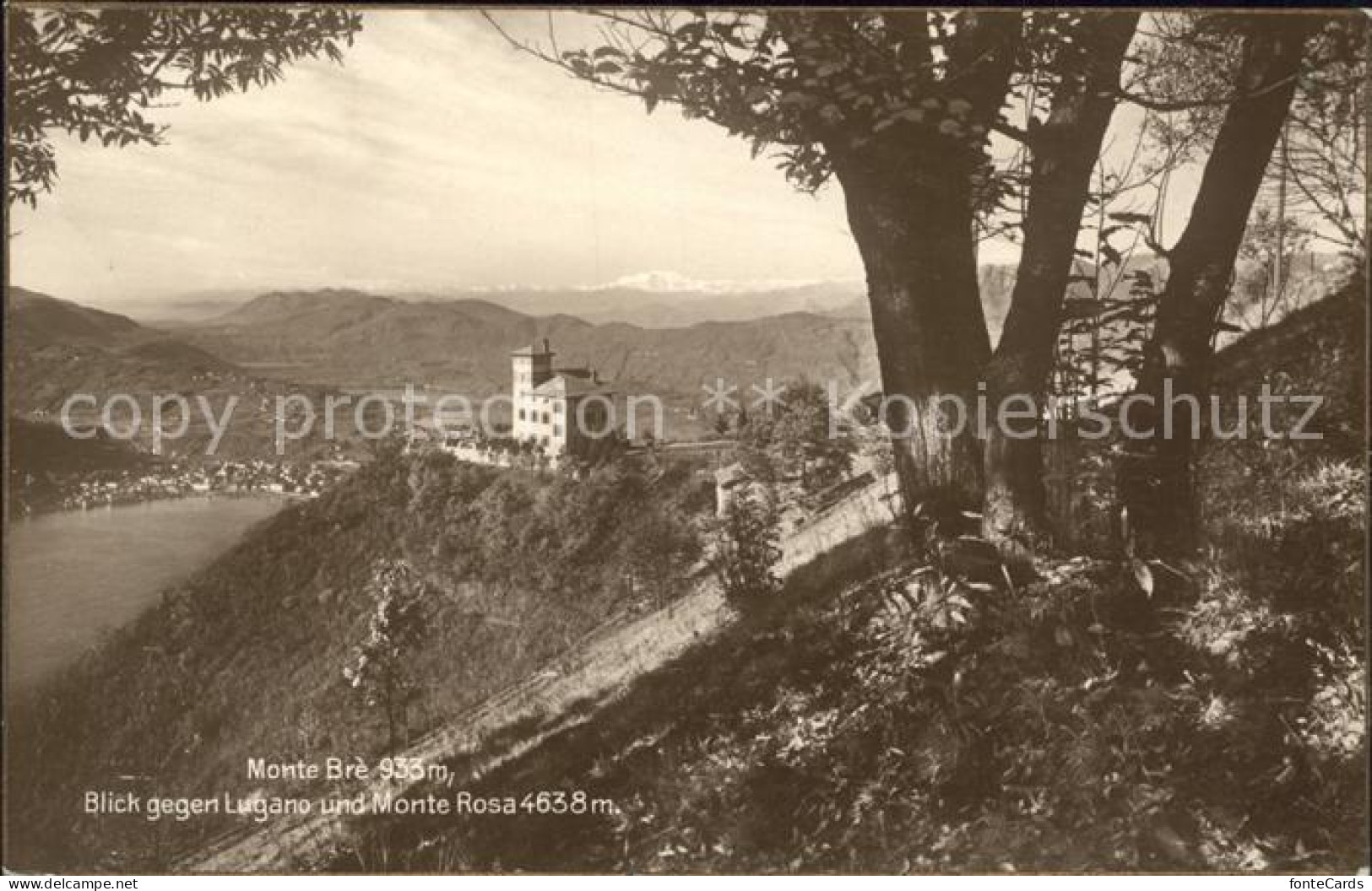 12050027 Lugano TI Mit Monte Bre Und Monte Rosa Lugano - Sonstige & Ohne Zuordnung