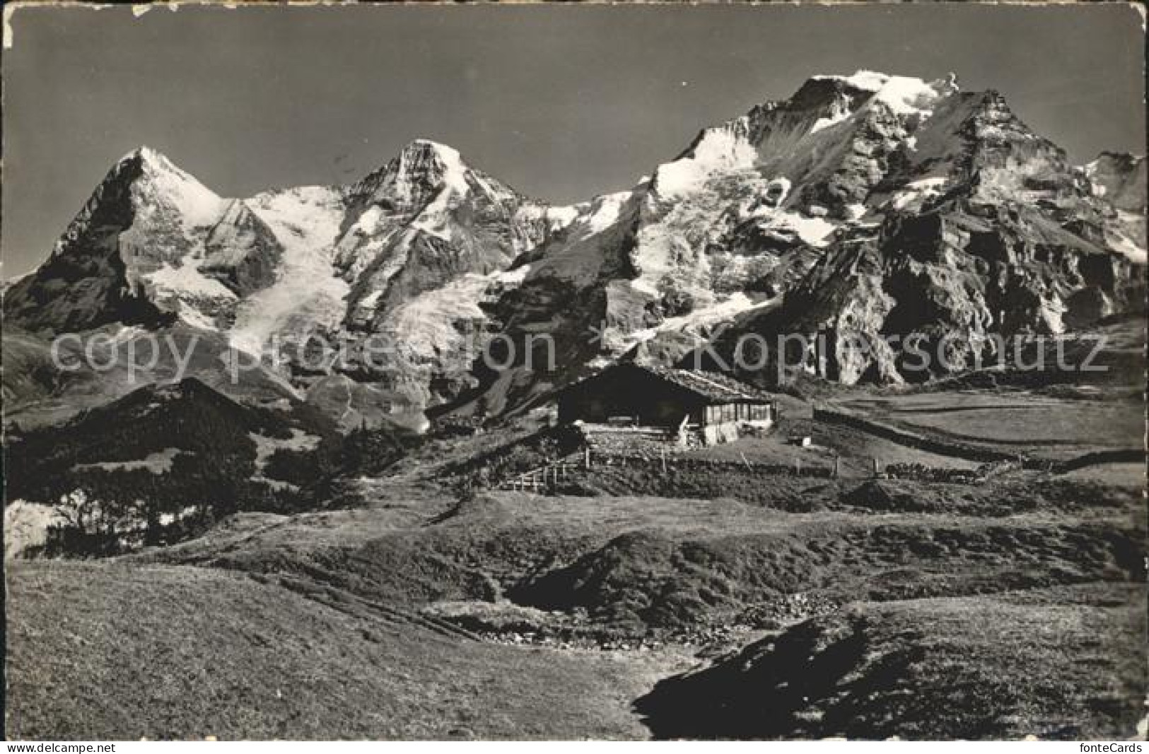 12049087 Eiger Grindelwald Mit Alphuette Moench Jungfrau Eiger Grindelwald - Autres & Non Classés