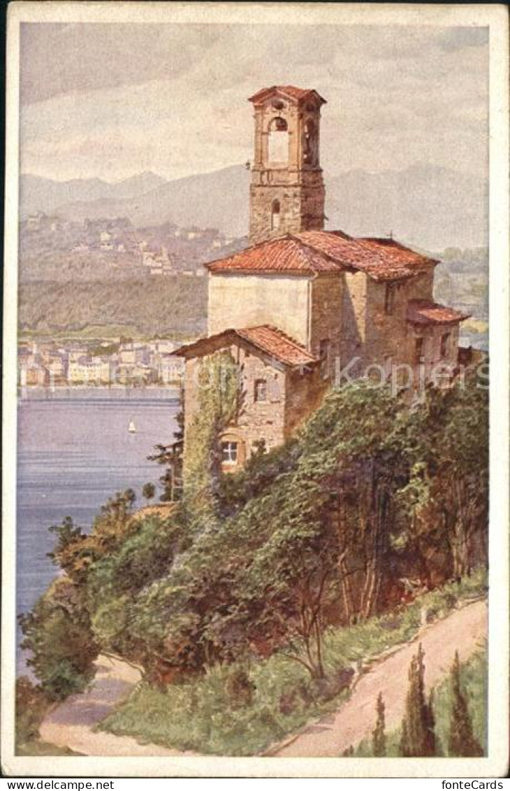 12048737 Castagnola-Cassarate Chiesa Lago Di Lugano Kuenstlerkarte Castagnola-Ca - Sonstige & Ohne Zuordnung