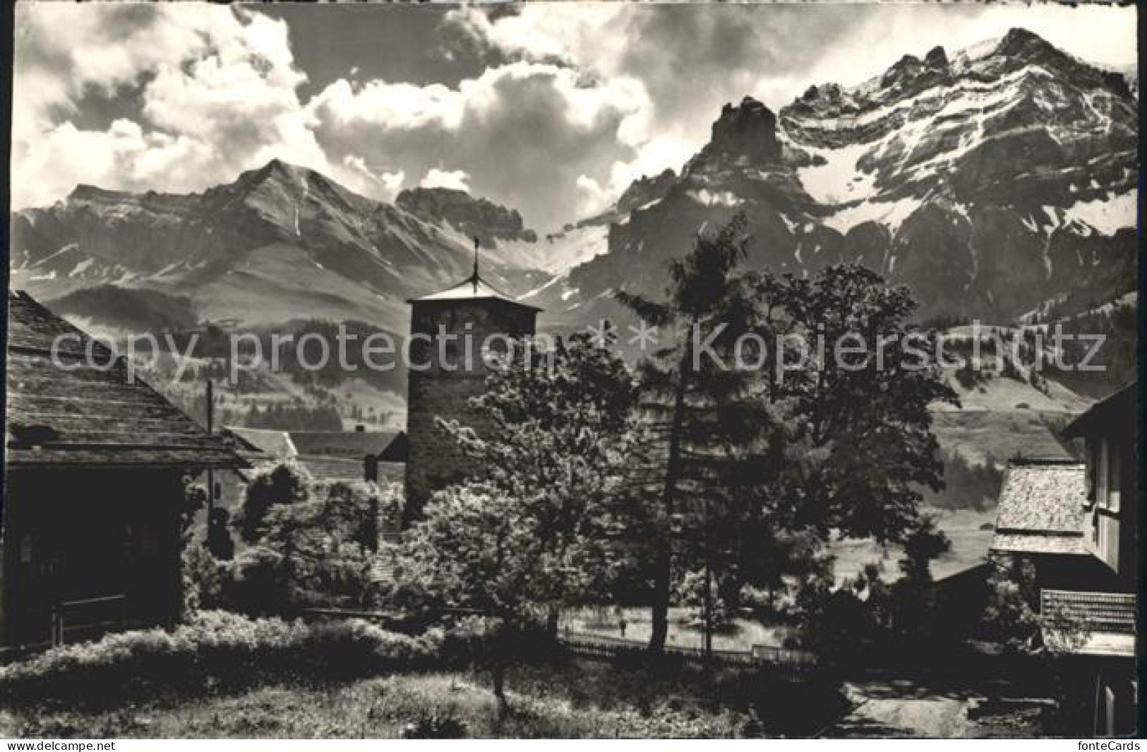 12048617 Adelboden Kirche Mit Bunderspitz Und Nuenihorn Adelboden BE - Sonstige & Ohne Zuordnung