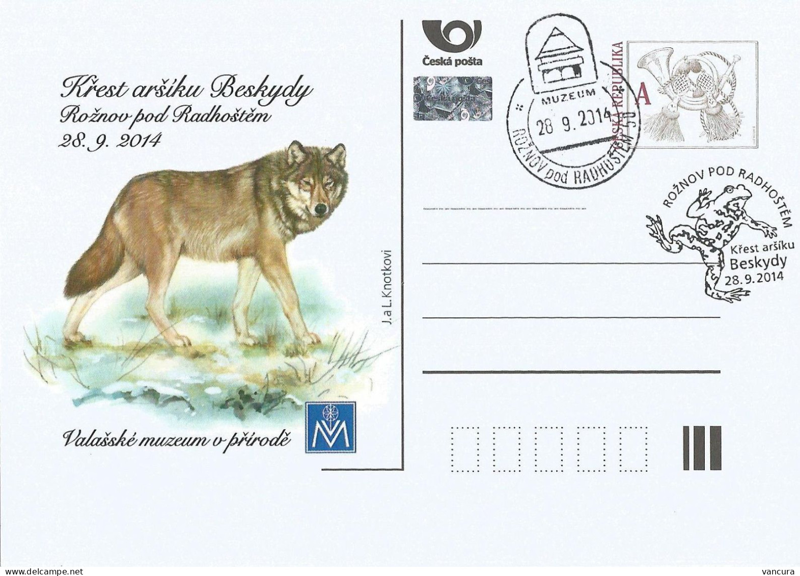 CDV C Czech Republic Wolf In The Beskids 2014 Frog Cancel - Autres & Non Classés