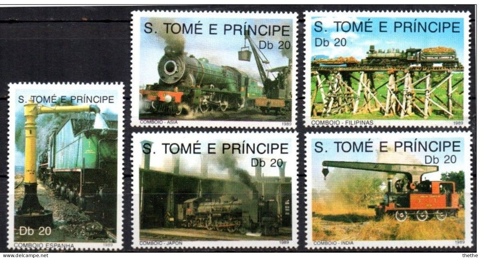 Sao Tomé-et-Principe -  Locomotives 1989 - Trains