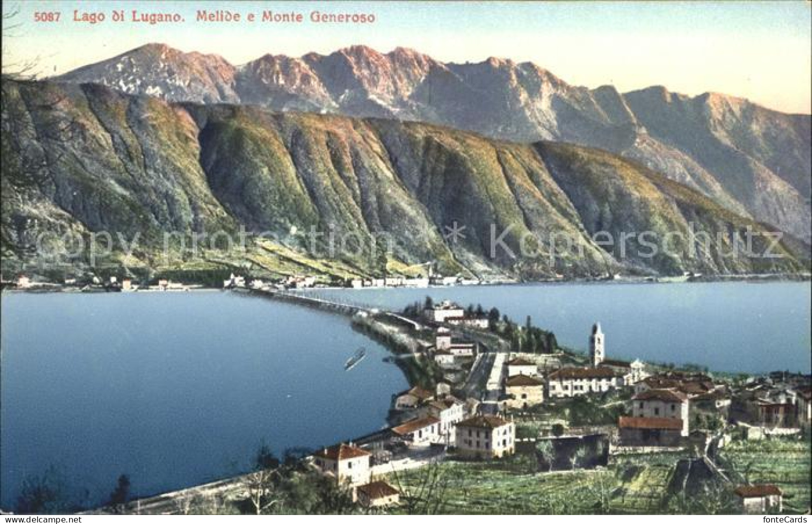 12047657 Lugano TI Lago Di Lugano Ponte Di Melide E Monte Generoso Lugano - Altri & Non Classificati