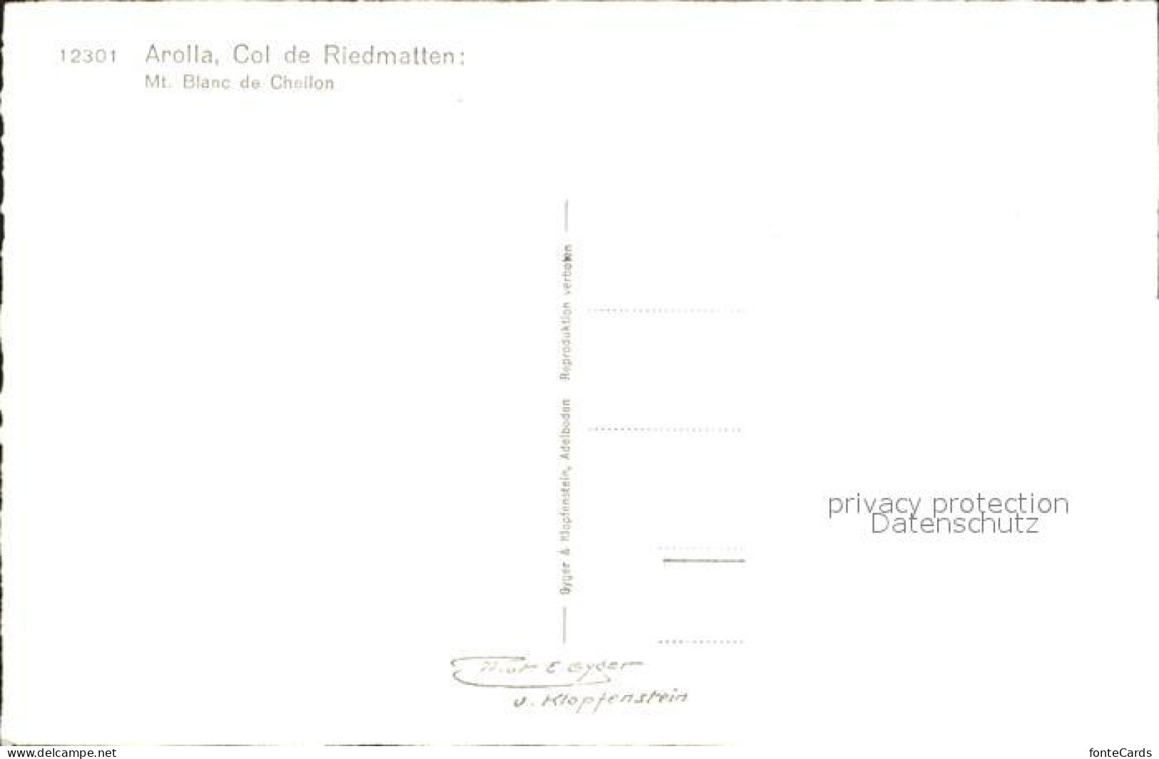 12047587 Arolla VS Col De Riedmatten Mont Blanc De Cheilon Gebirgspanorama Aroll - Autres & Non Classés