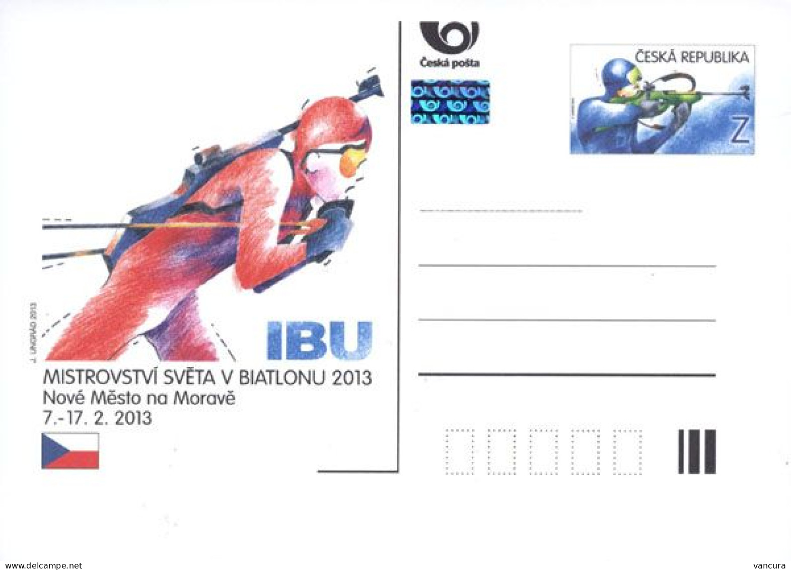 CDV 153 Czech Republic  Biathlon Championship 2013 - Postcards