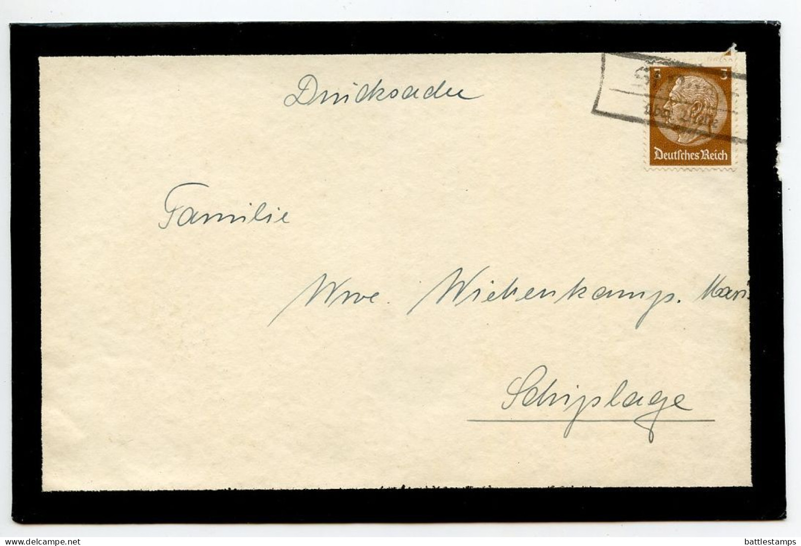 Germany 1940 Mourning Cover; St. Annen über Melle To Schiplage; 3pf. Hindenburg - Lettres & Documents