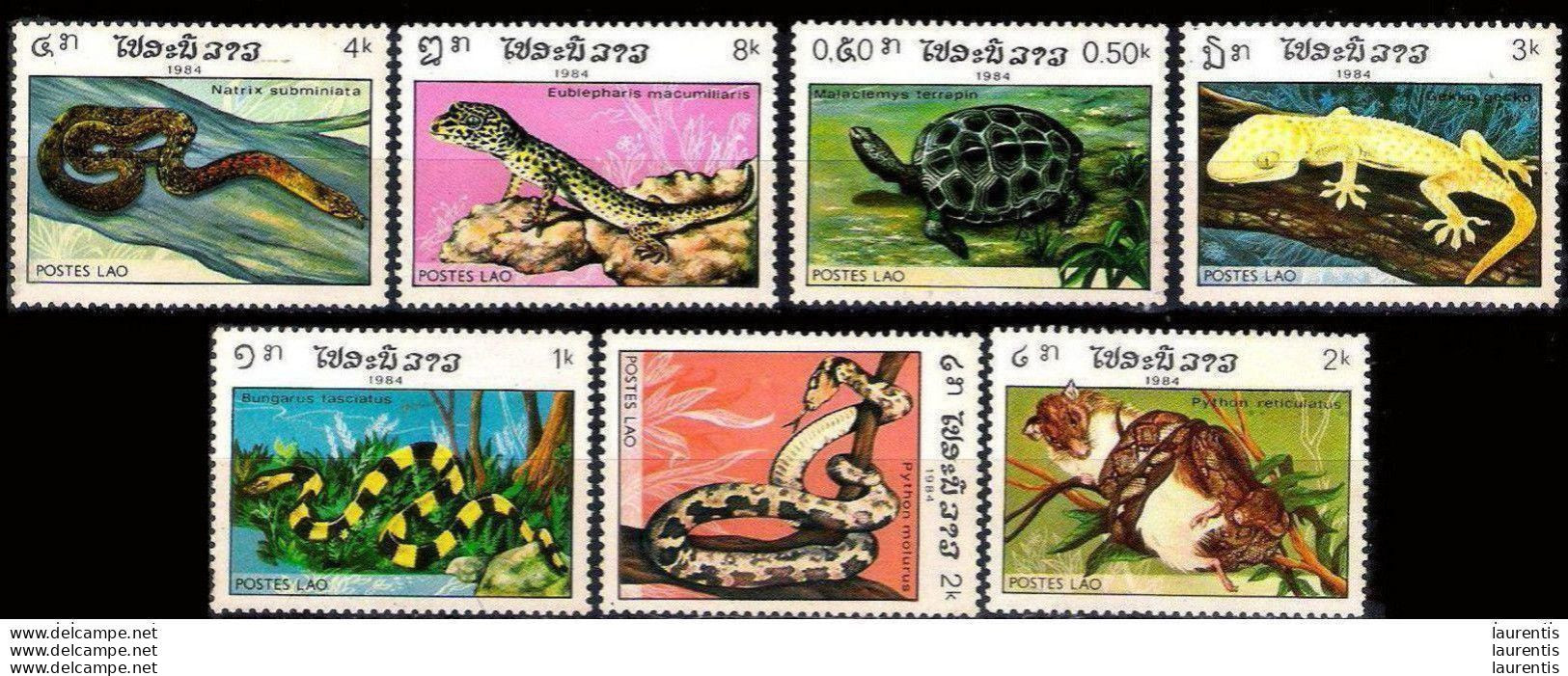 7477  Turtles - Tortues - Snakes - Serpents - Laos Yv 597-03 MNH - 1,45 (12) - Tartarughe