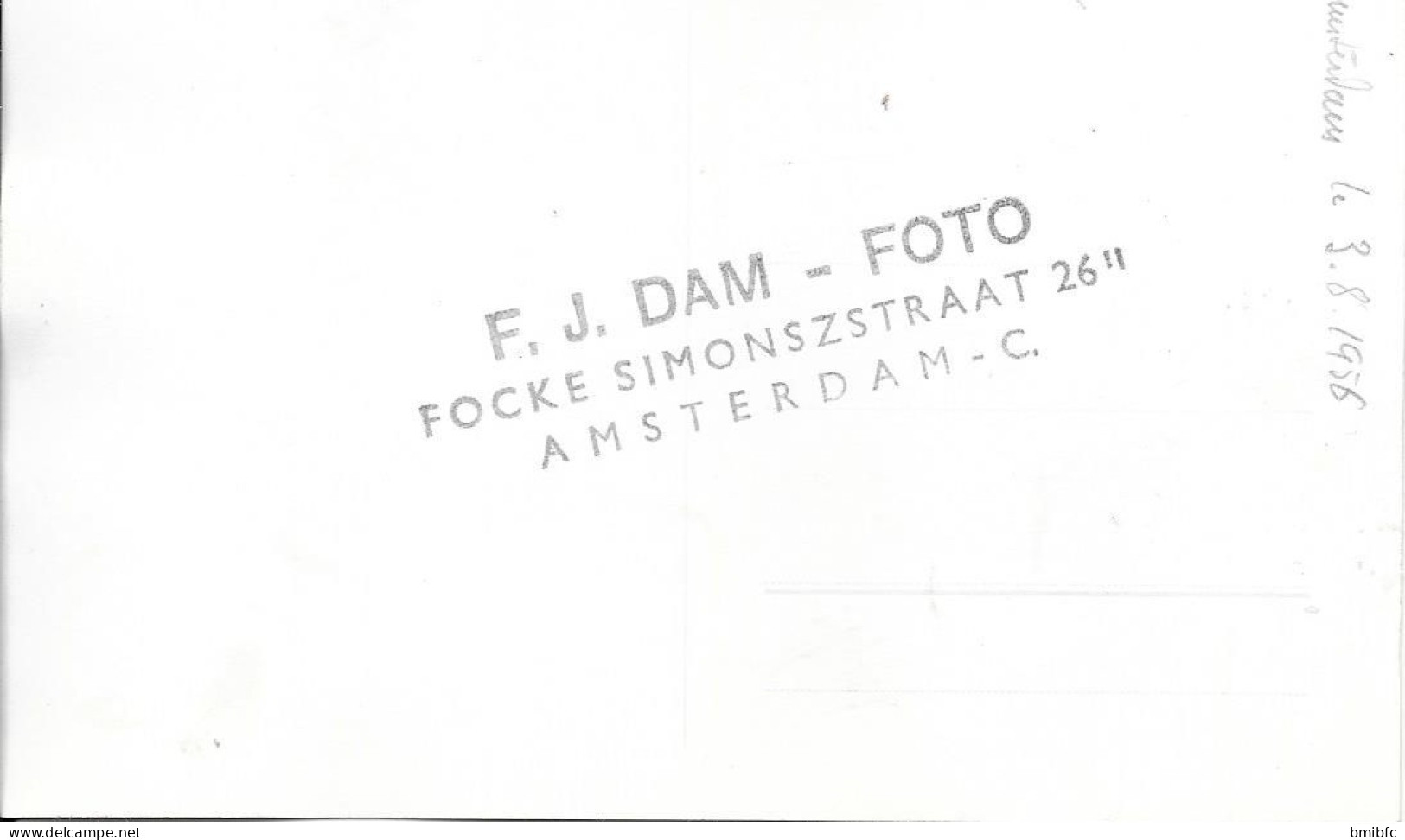 Carte Photo Studio F.J.DAM-FOTO FOCKE SIMONSZSTRAAT 26 AMSTERDAM écrite Amsterdam 3.8.1956 - Amsterdam