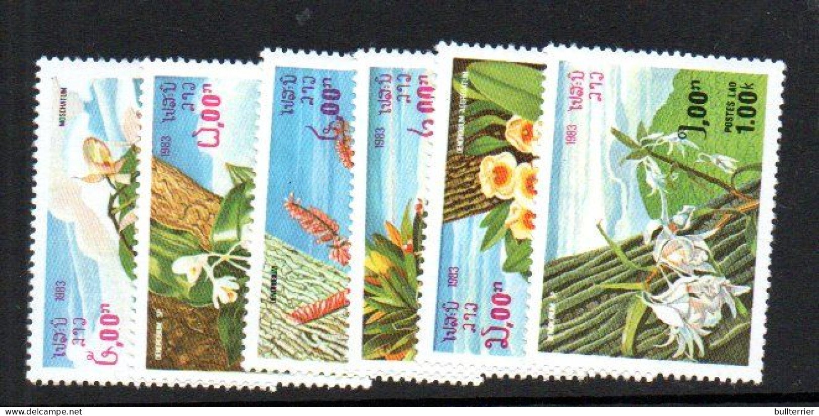 LAOS - 1983 - NATIVE FLOWERS SET OF 6  MINT NEVER HINGED, - Laos