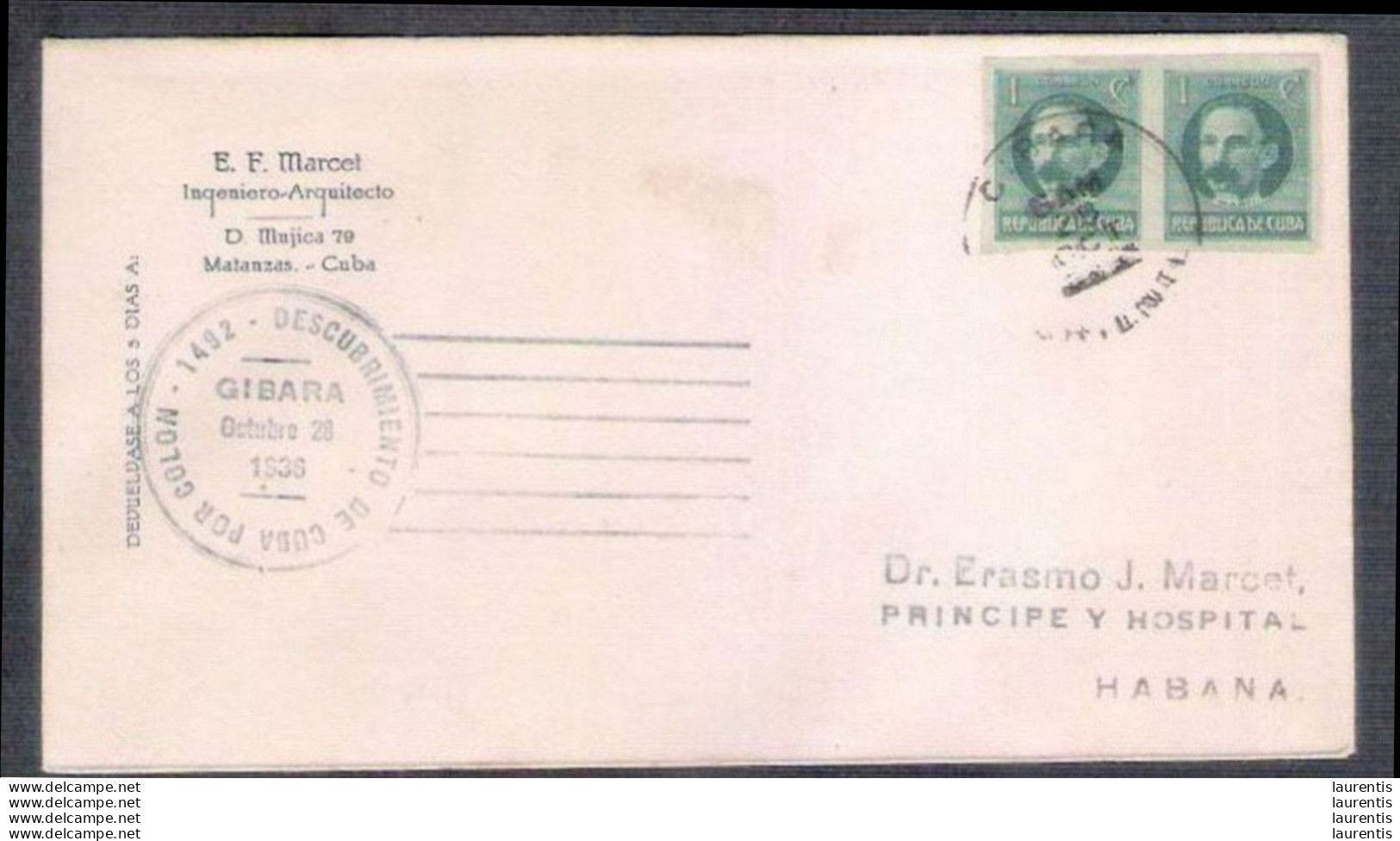 575  Discovery Of The Island By Colombus At Gibara - 1935 Special Handstamp Cancel - Cb - 8,50 - Andere & Zonder Classificatie