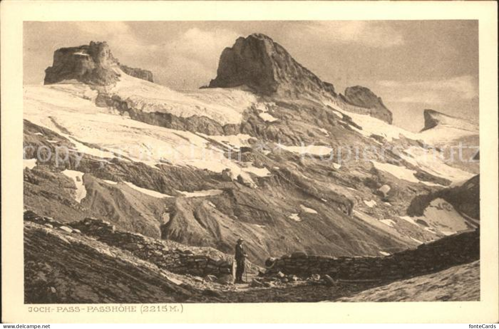 12043577 Jochpass Passhoehe Bergwandern Kupferdruck Jochpass - Andere & Zonder Classificatie