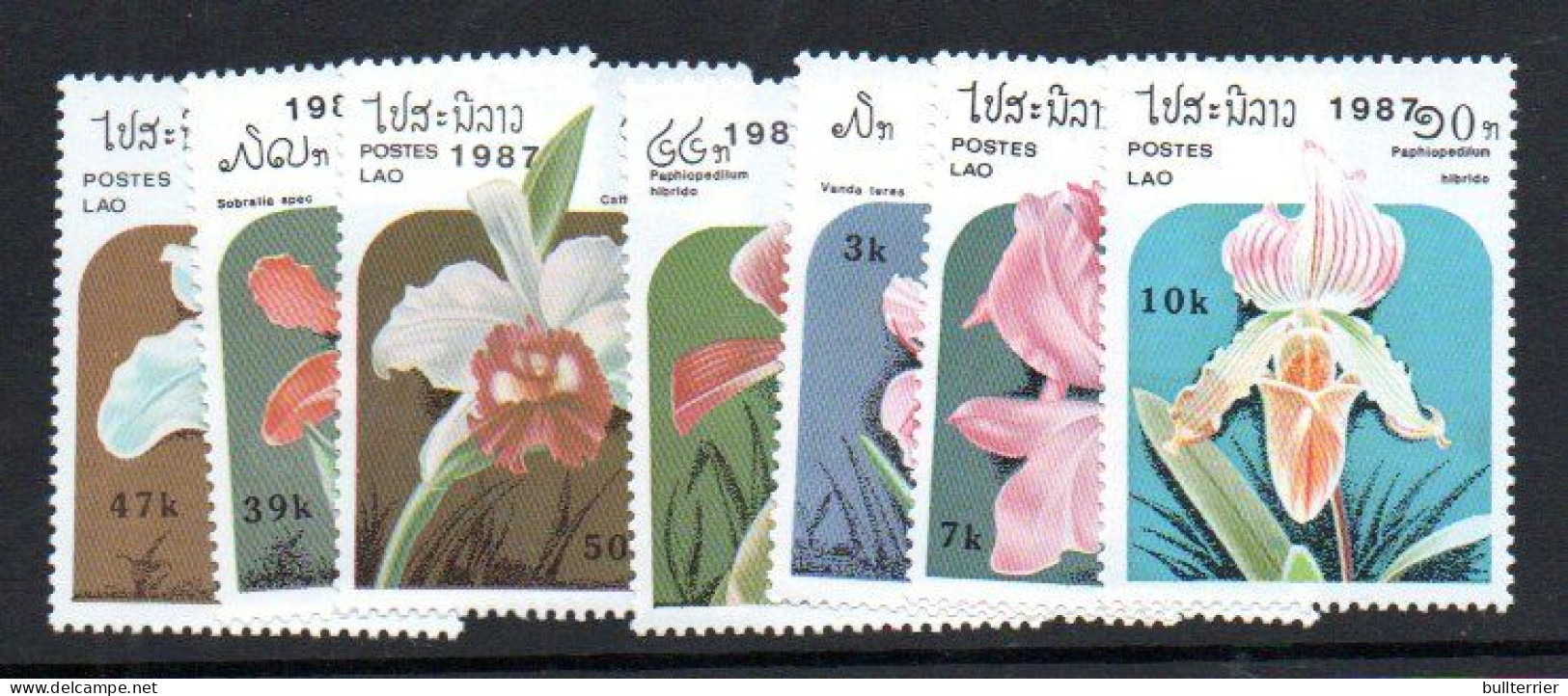 LAOS - 1987 - ORCHIDS SET OF 7  MINT NEVER HINGED, - Laos