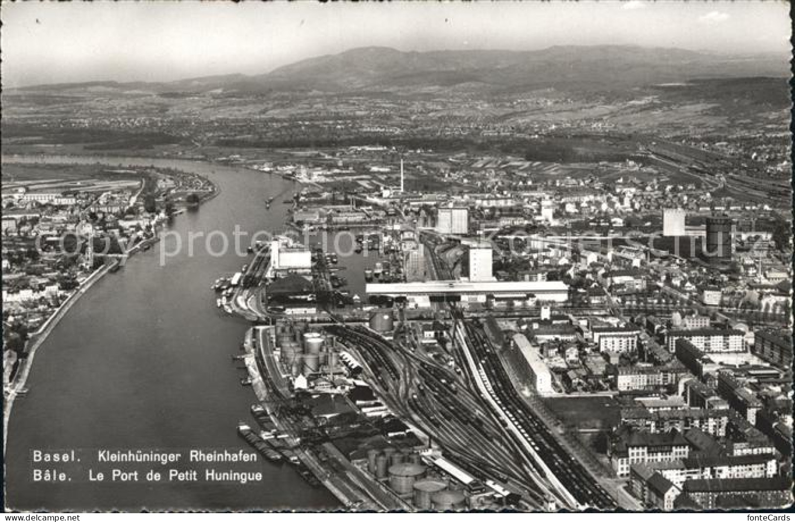 12043447 Bale Port De Petit Huningue Rheinhafen Kleinhueningen Fliegeraufnahme K - Autres & Non Classés