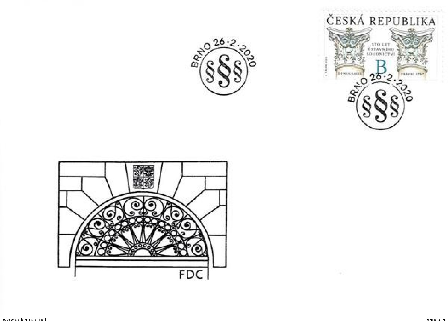 FDC 1063 Czech Republic Constitutional Justice -100 Anniversary 2020 - FDC