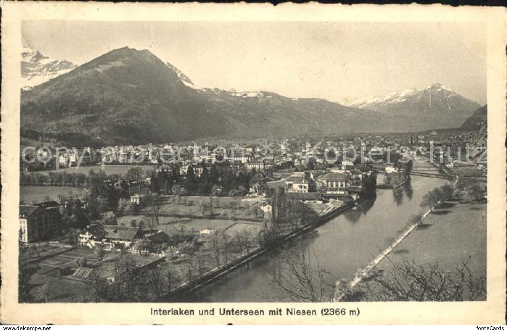 12042287 Interlaken BE Mit Unterseen Und Niesen Interlaken - Other & Unclassified