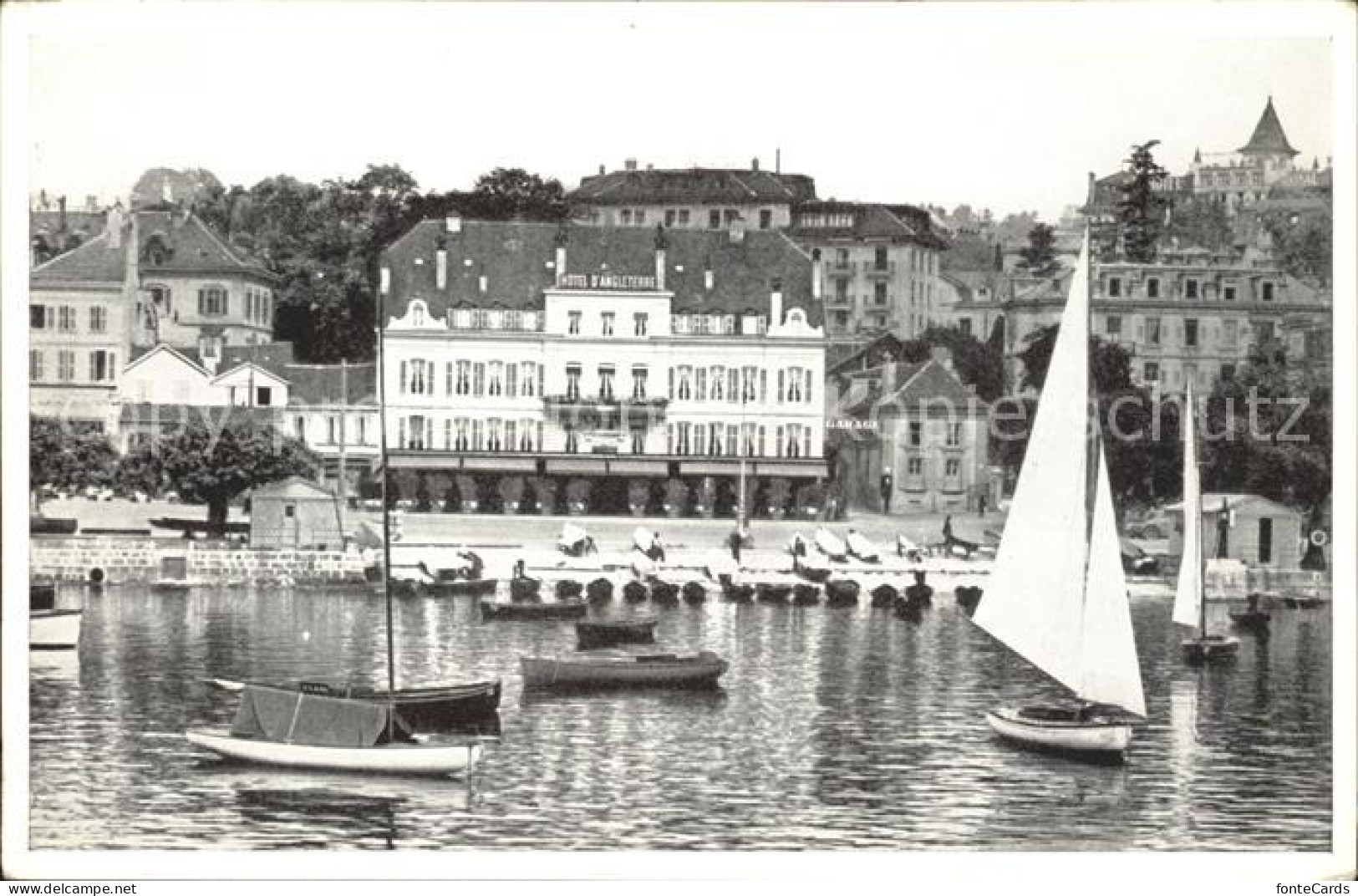 12042057 Lausanne Ouchy Hotel D Angleterre Segelboot Lausanne - Sonstige & Ohne Zuordnung