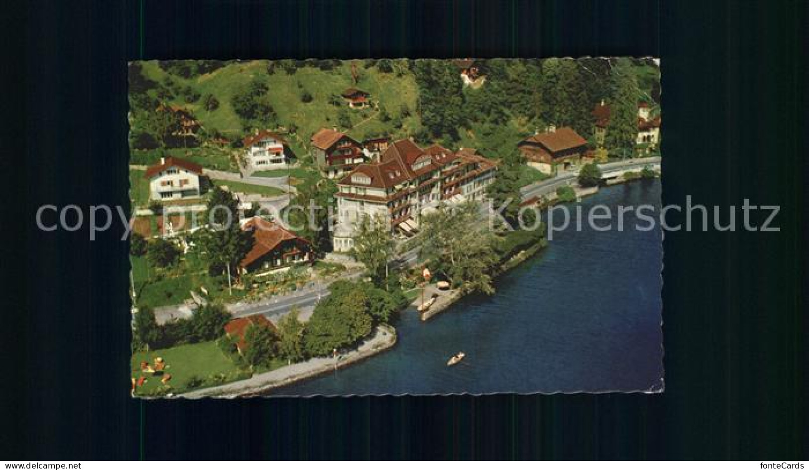 12037447 Gunten Fliegeraufnahme Hotel Du Lac Gunten - Other & Unclassified