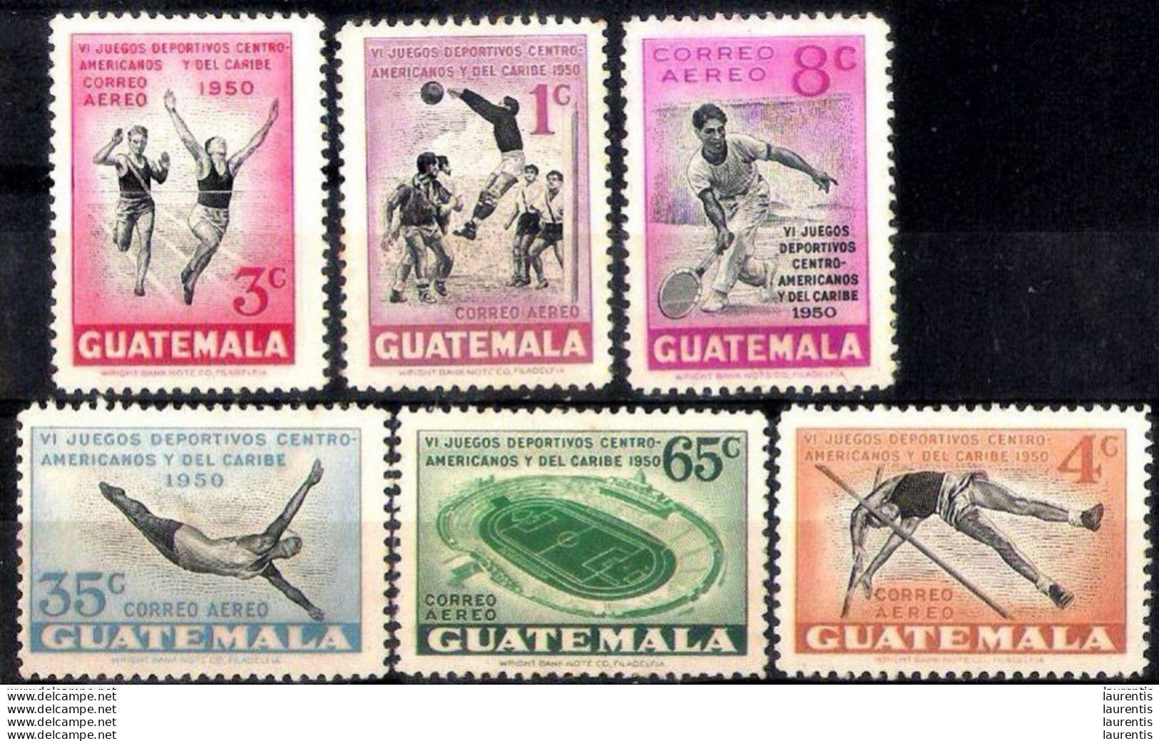 1263  Tennis - Volleyball - Diving - Track & Field - Guatemala Yv A173-78 - No Gum - 9,75 (60) - Tennis