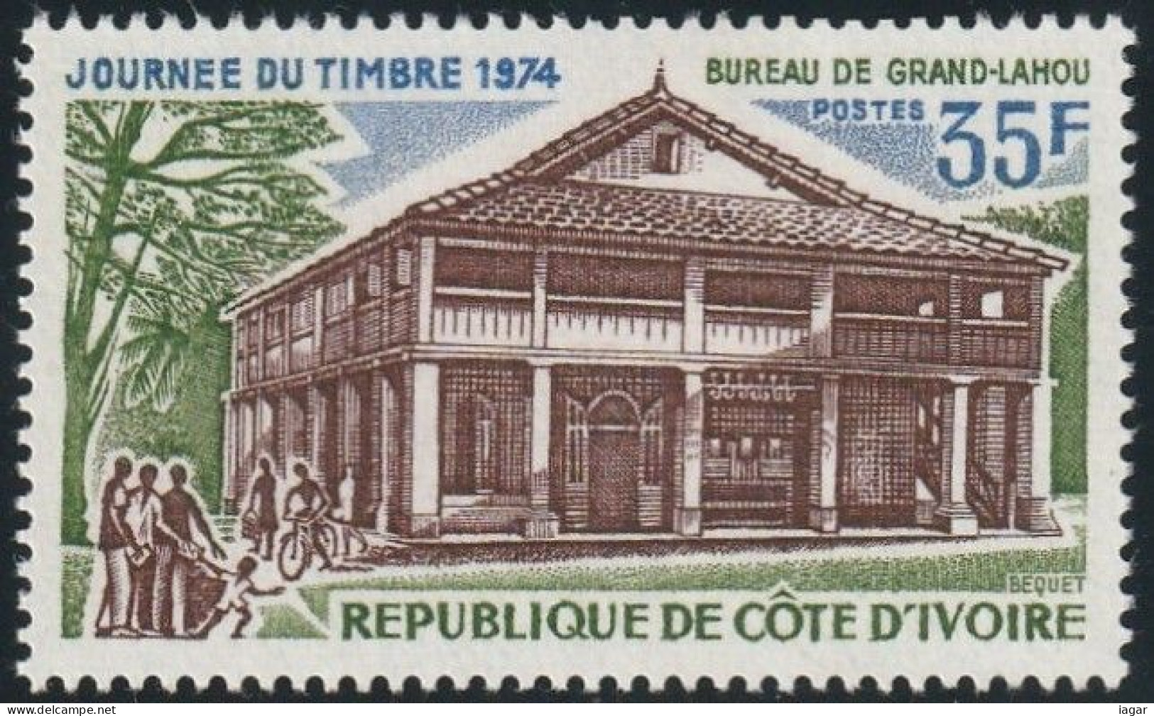 THEMATIC STAMP DAY:  GRAND-LAHOU POST OFFICE    -  COTE D'IVOIRE - Stamp's Day