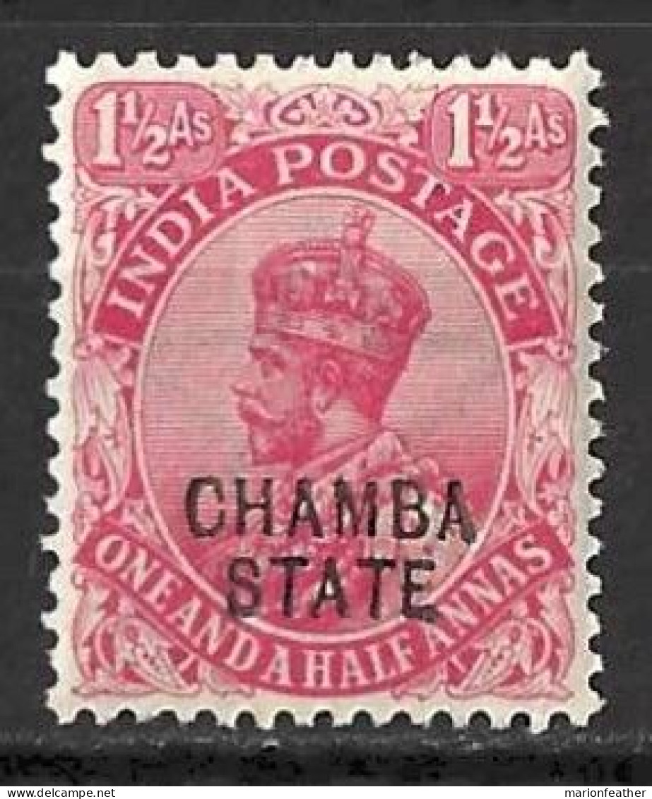 INDIA..." CHAMBA.."...KING GEORGE V...(1910-36..)......1 & HALFd.......SG58.........MH.. - Chamba