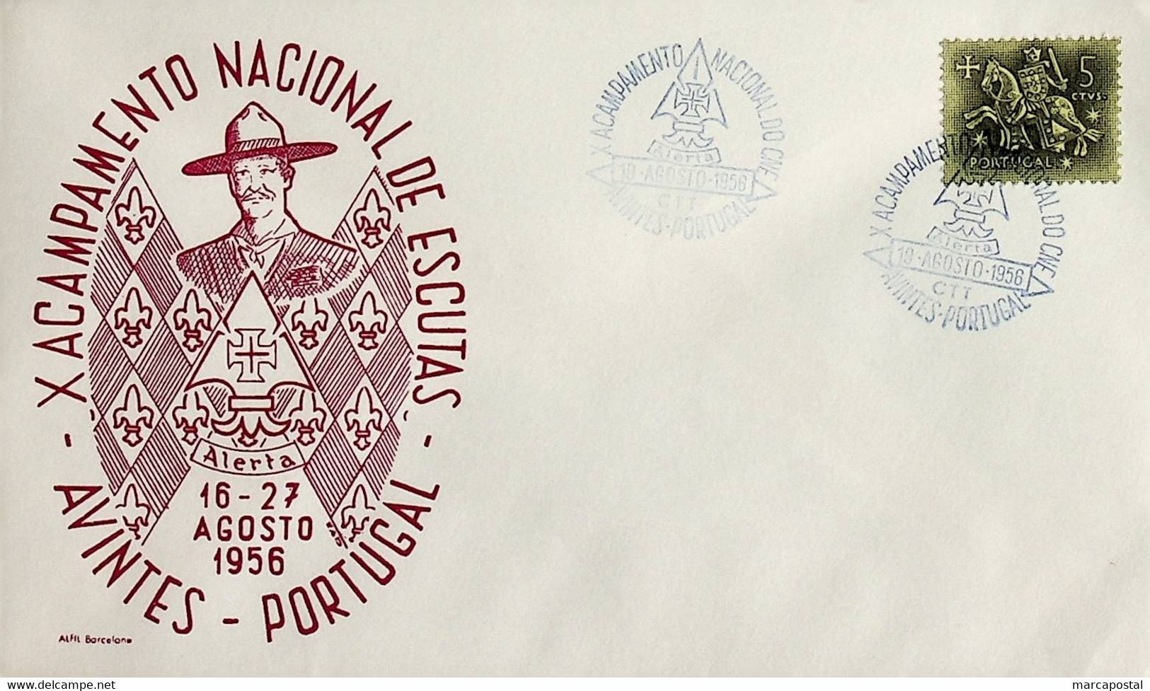 1956. Portugal. 10º Acampamento Nacional Do Corpo Nacional De Escutas - Storia Postale