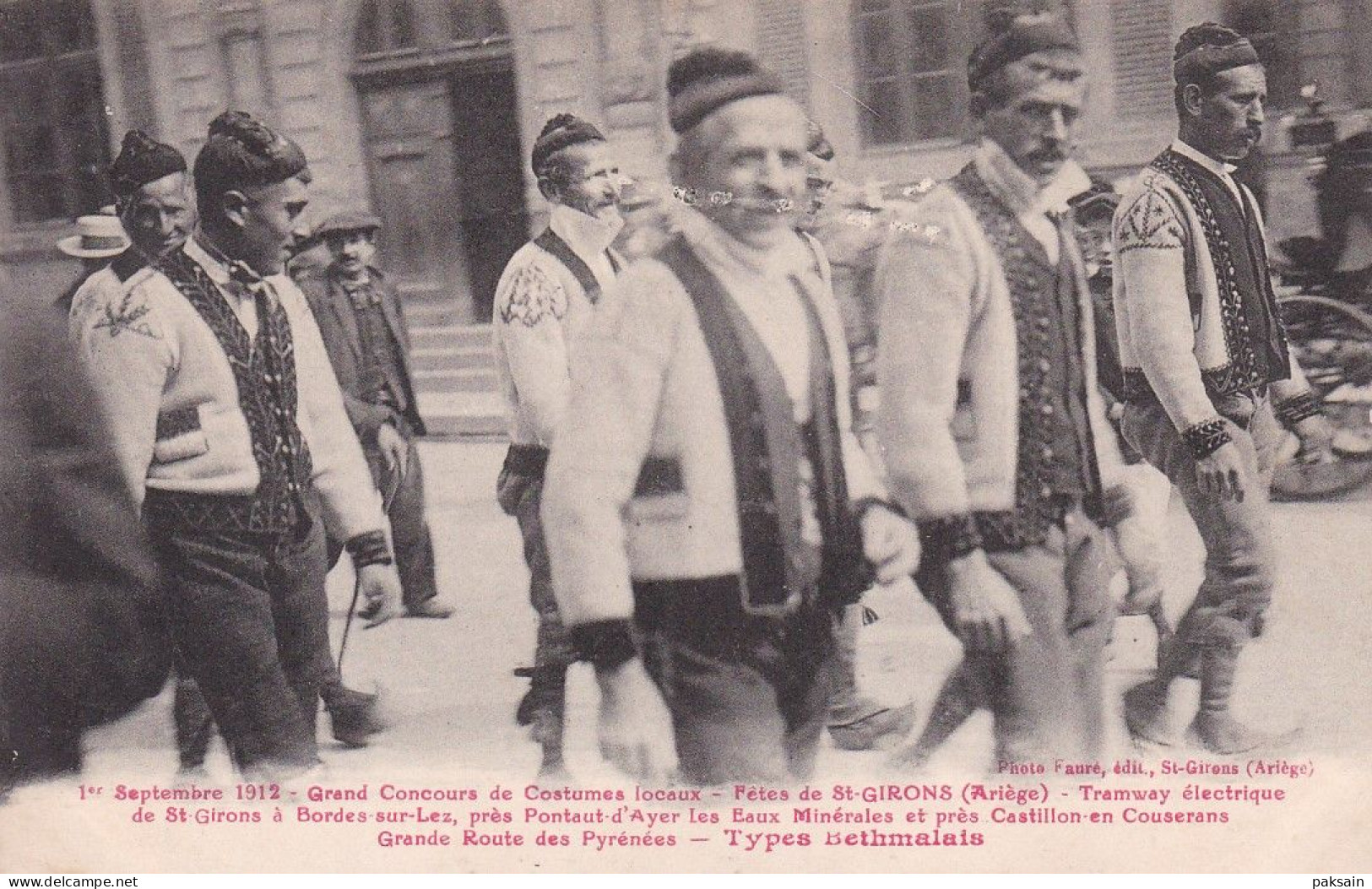 1er SEPTEMBRE 1912 GRAND CONCOURS DE COSTUMES LOCAUX FETES DE ST-GIRONS ARIEGE SAINT GIRONS - Saint Girons