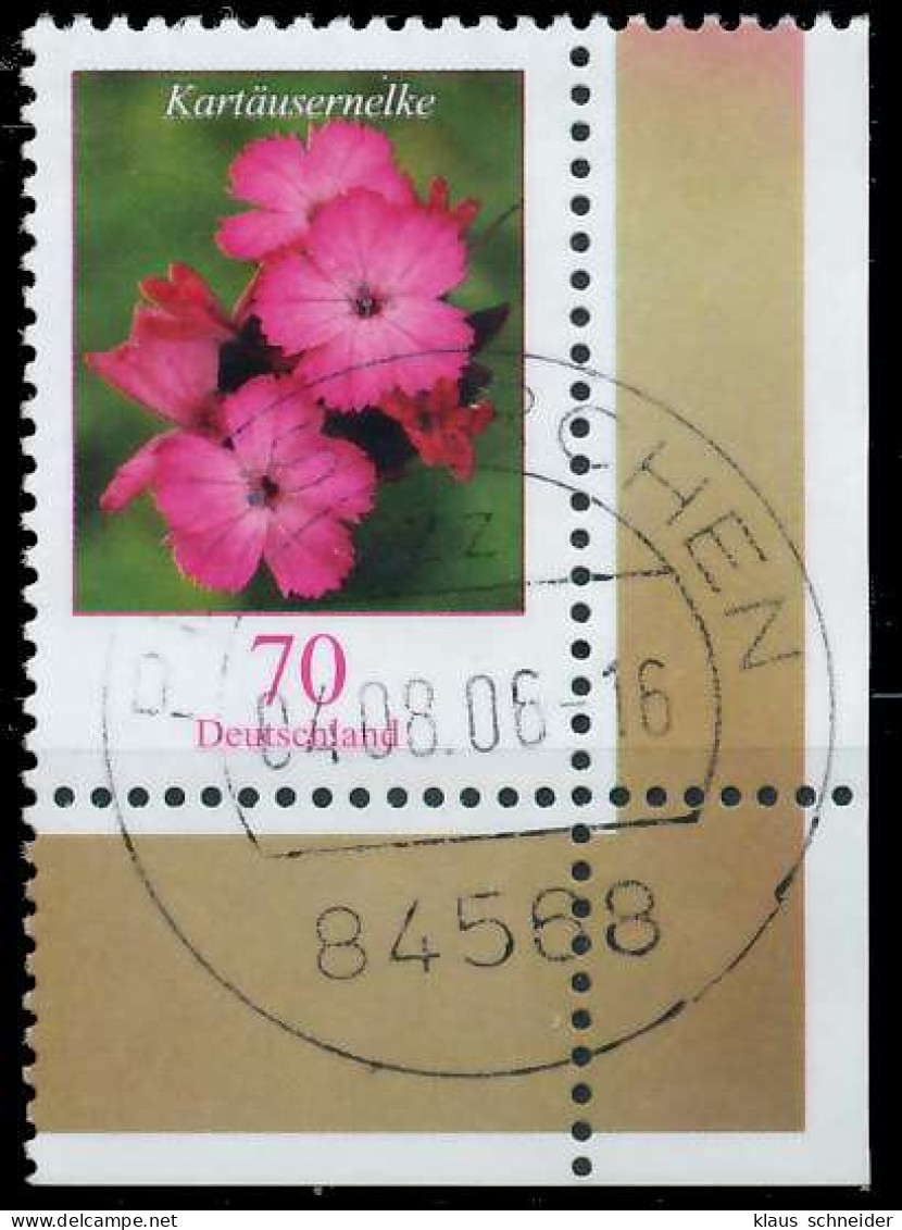 BRD BUND DS BLUMEN Nr 2529 Zentrisch Gestempelt ECKE-URE X34A766 - Used Stamps