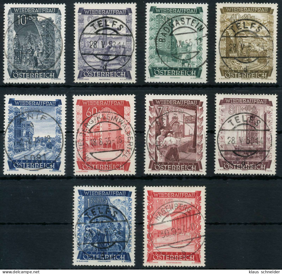 ÖSTERREICH 1948 Nr 858-867 Zentrisch Gestempelt X75E4D2 - Usados