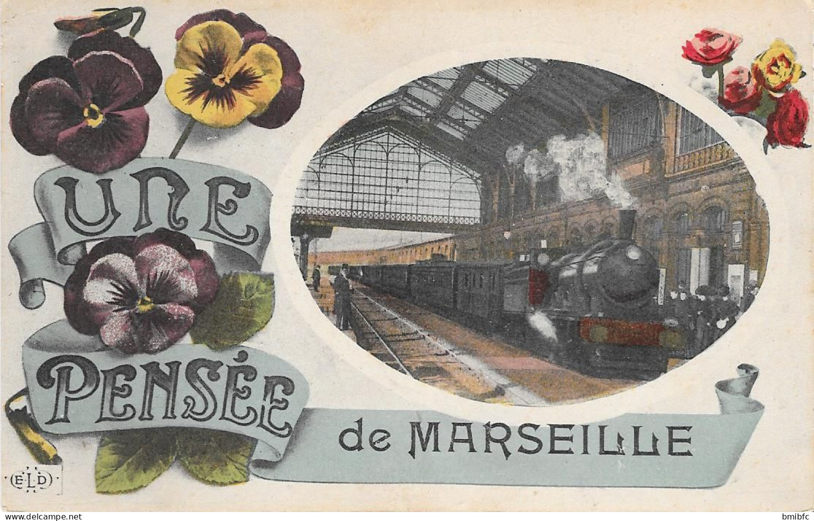 Thème Transport Train - Une Pensée De MARSEILLE - Stations With Trains