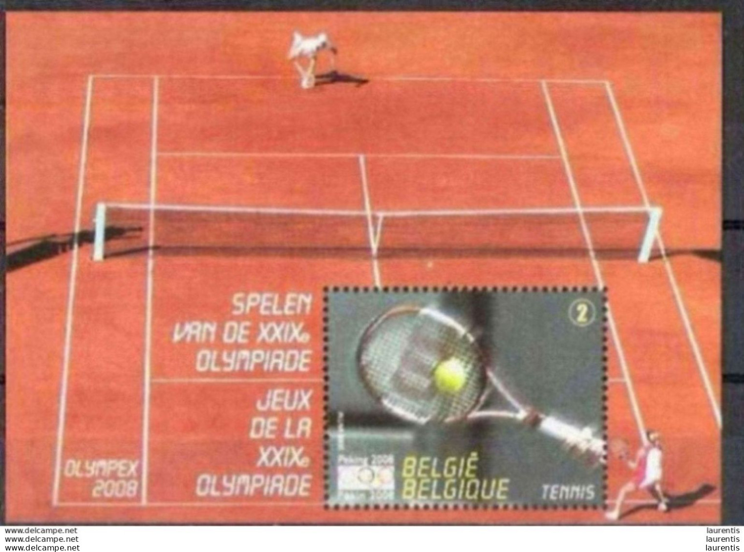 1263  Tennis - Belgique 2008  - 2,35 . - Tennis