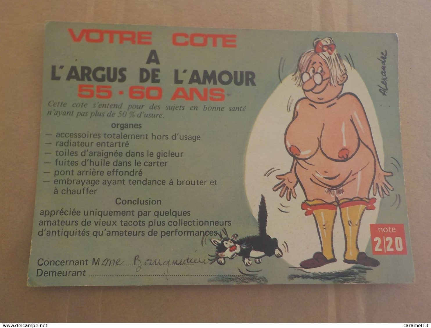 CPSM -  AU PLUS RAPIDE - CARTE HUMORISTIQUE COQUINE     VOYAGEE  NON TIMBREE - Humour