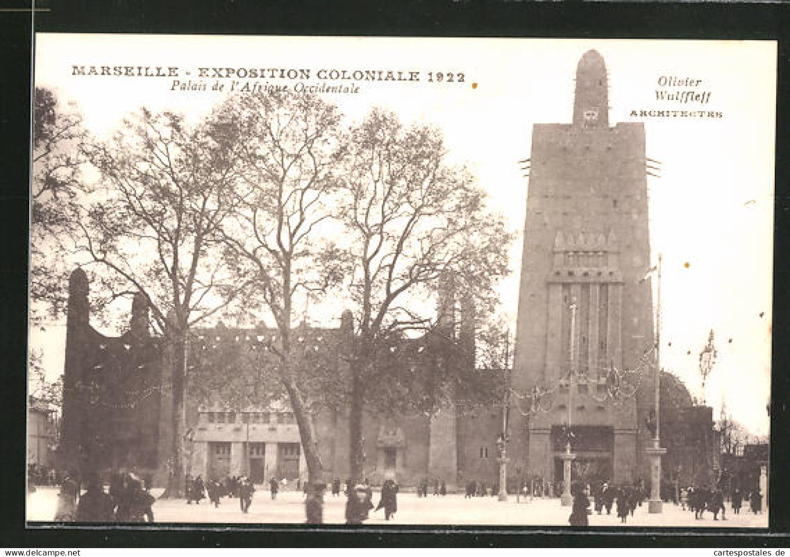 AK Marseille, Exposition Coloniale 1922, Palais De L` Afrique Occidentale  - Expositions