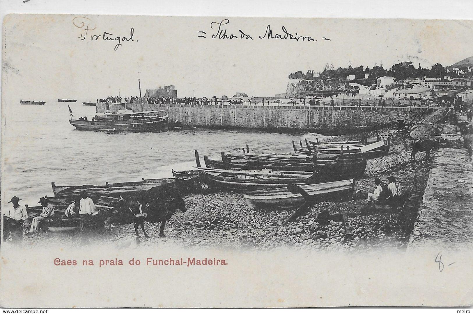 PORTUGAL- MADEIRA - CAES NA PRAIA DO FUNCHAL ( Postal Circulado Em 1900 ). - Madeira