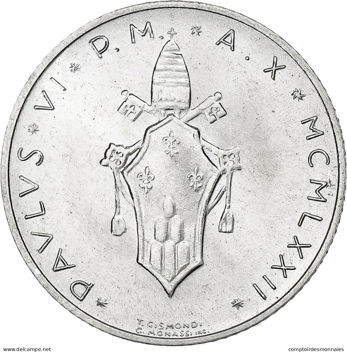 Vatican, Paul VI, 2 Lire, 1972 (Anno X), Rome, Aluminium, SPL+, KM:117 - Vaticaanstad