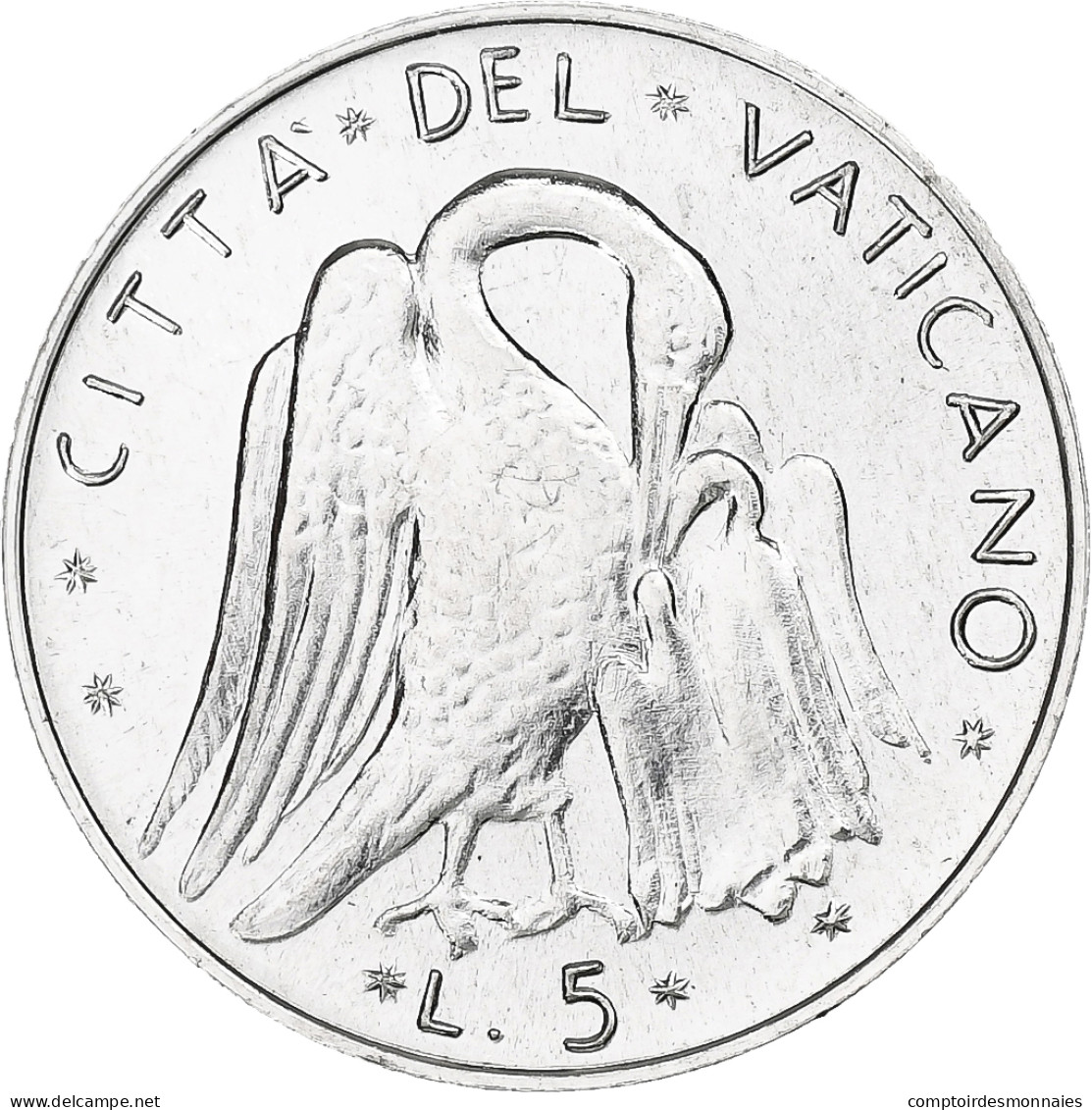 Vatican, Paul VI, 5 Lire, 1972 (Anno X), Rome, Aluminium, SPL+, KM:118 - Vatican