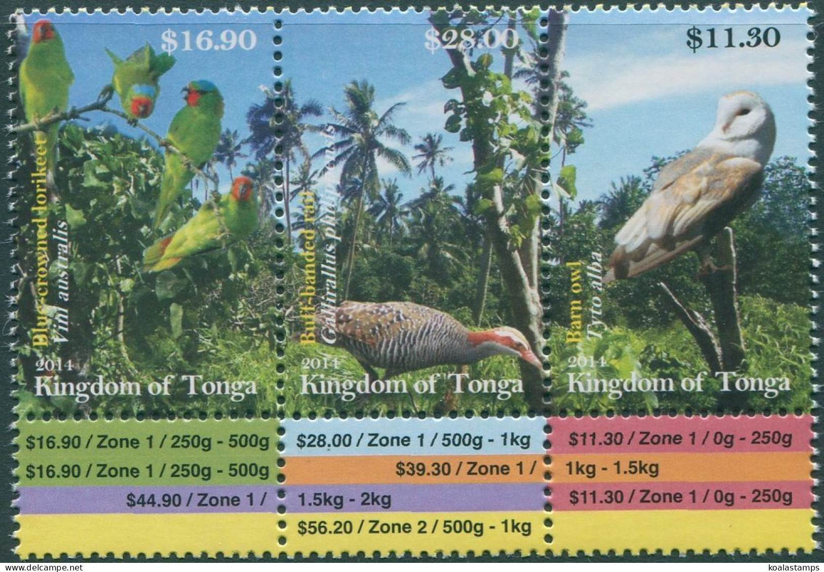Tonga 2014 SG1756-1758 Birds With Labels Set MNH - Tonga (1970-...)