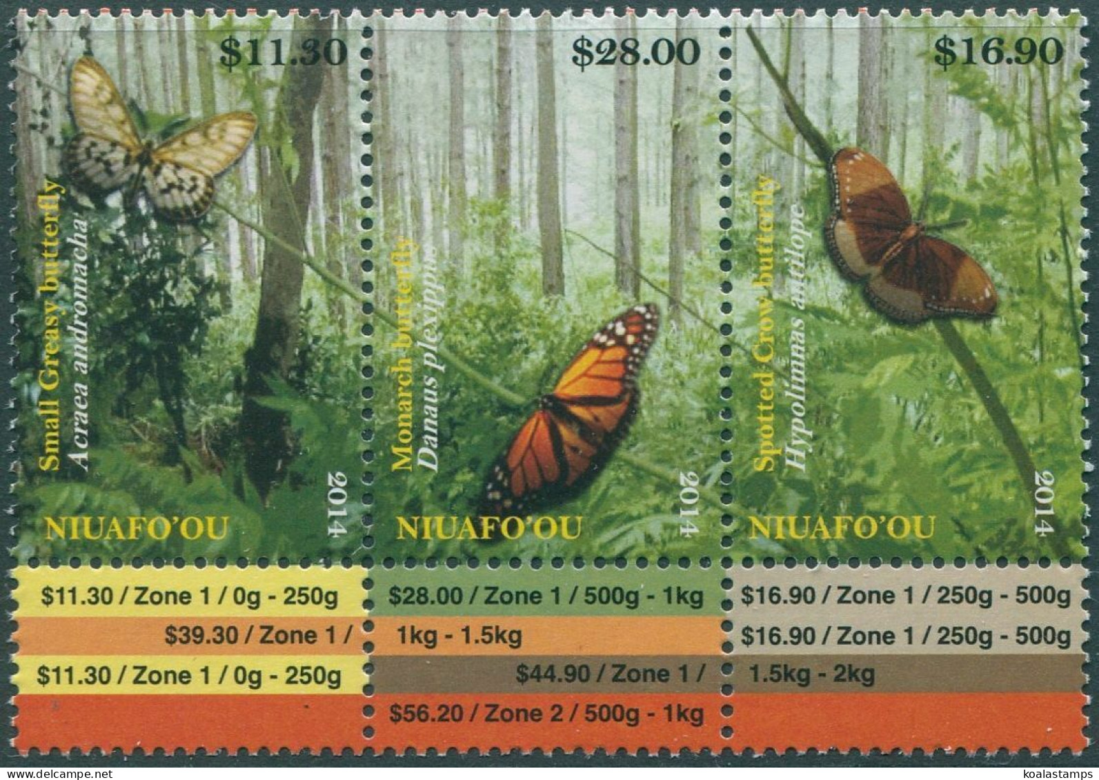 Niuafo'ou 2014 SG399-401 Butterflies Set MNH - Tonga (1970-...)