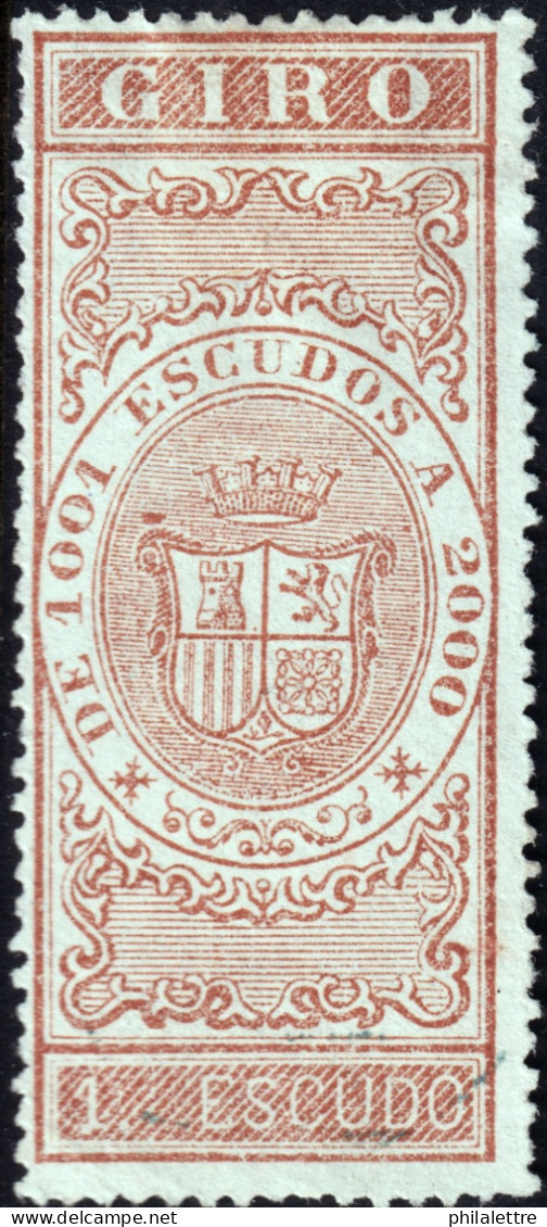 ESPAGNE / ESPAÑA - COLONIAS (Cuba) 1868 Sellos Para GIRO Fulcher 653/4 1Esc Castaño - Cancelado - Cuba (1874-1898)