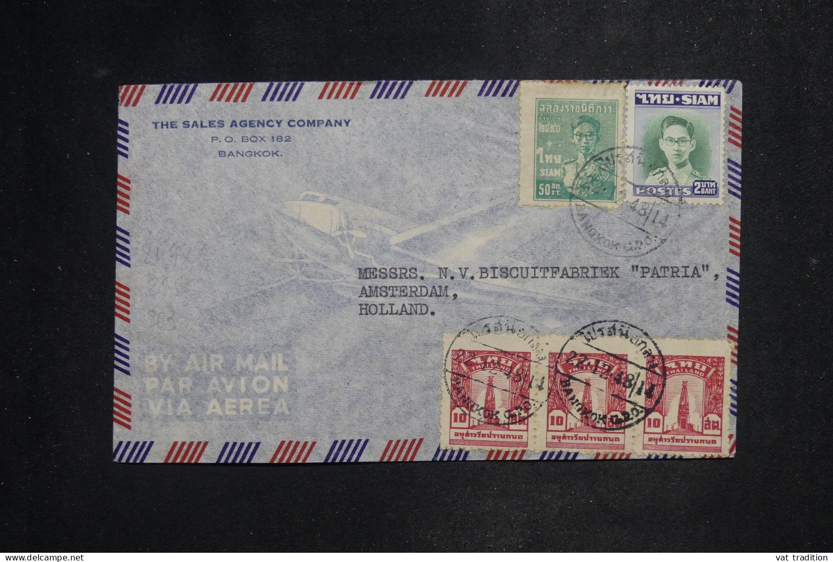 THAÏLANDE - Lettre Commerciale Par Avion > La Hollande - 1948 - A 3010 - Thailand